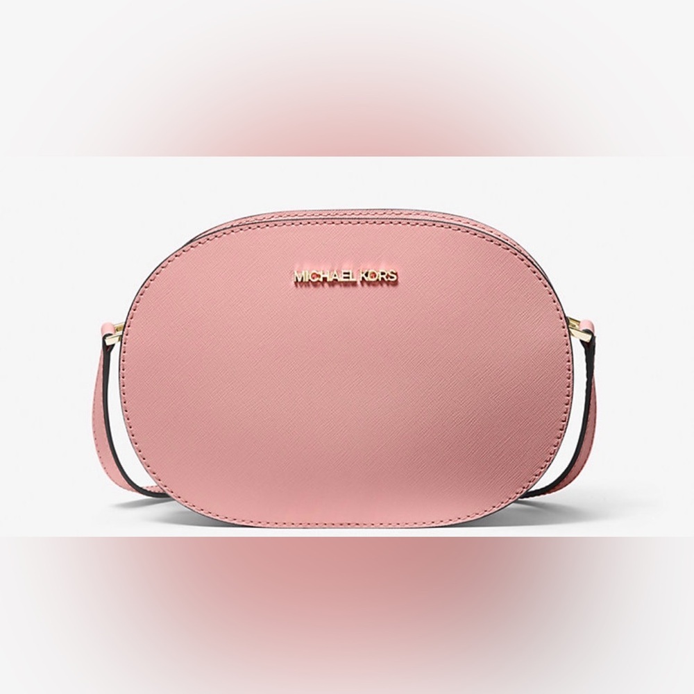Michael Kors Jet Set Travel Saffiano Leather Crossbody Bag Primrose Pink